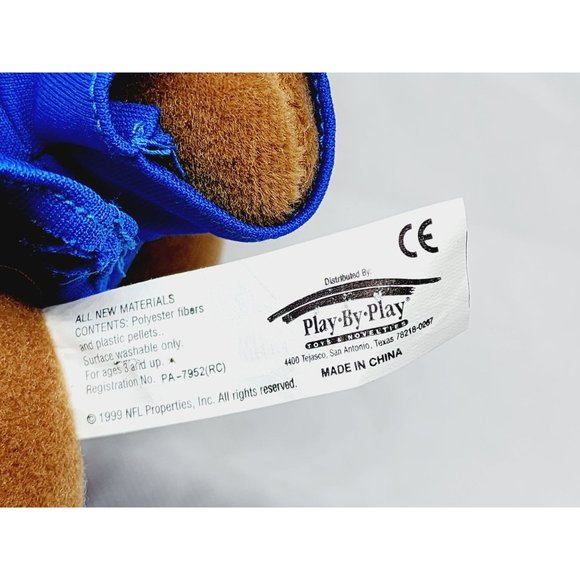 Vintage 1999 Play By Play NFL New England Patriots Stuffed Bear Mascot - Collect - Picture 5 of 15